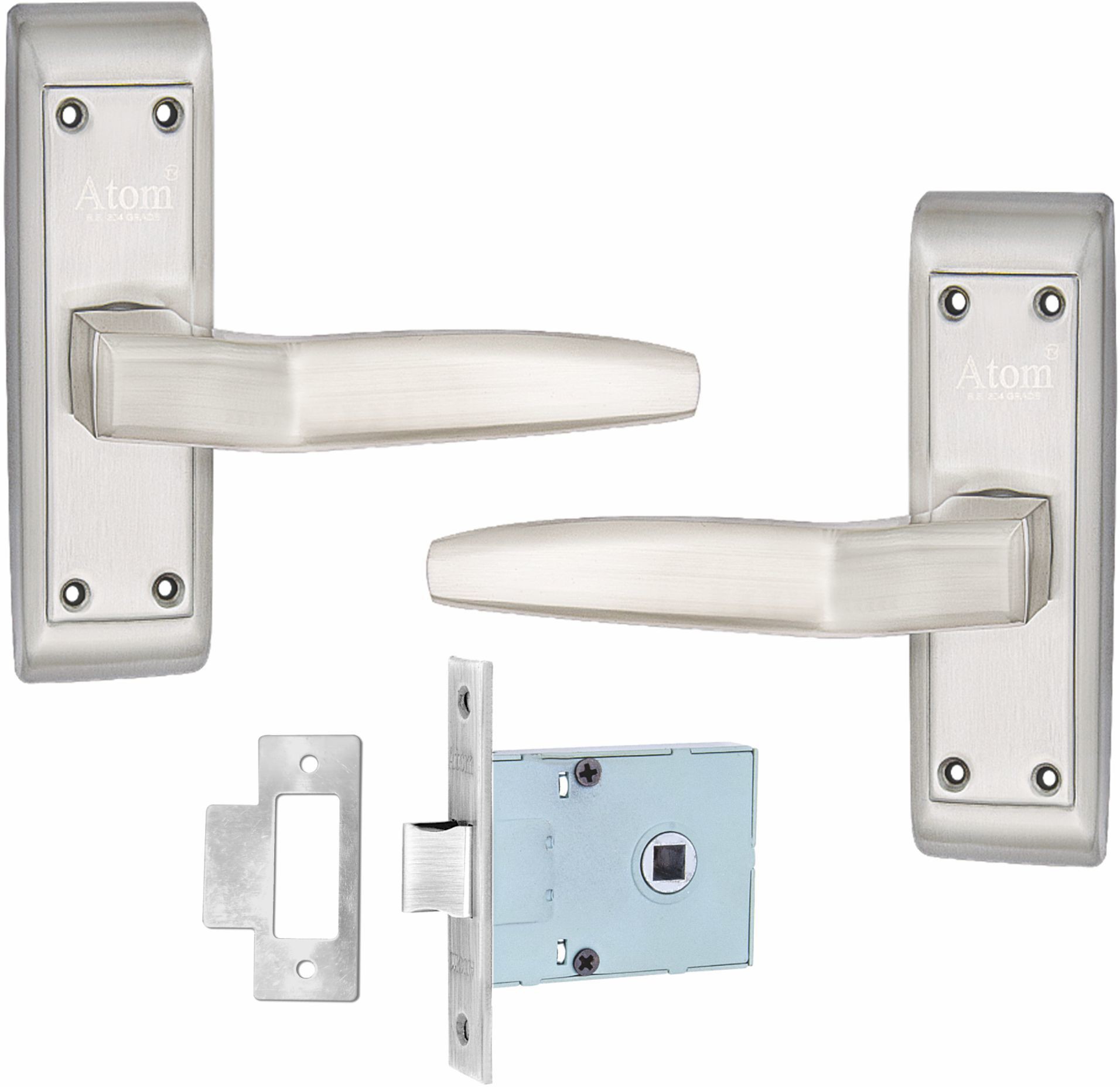 Atom Stainless Steel Bathroom Door Lock | Mortise Door Handle with Baby ...
