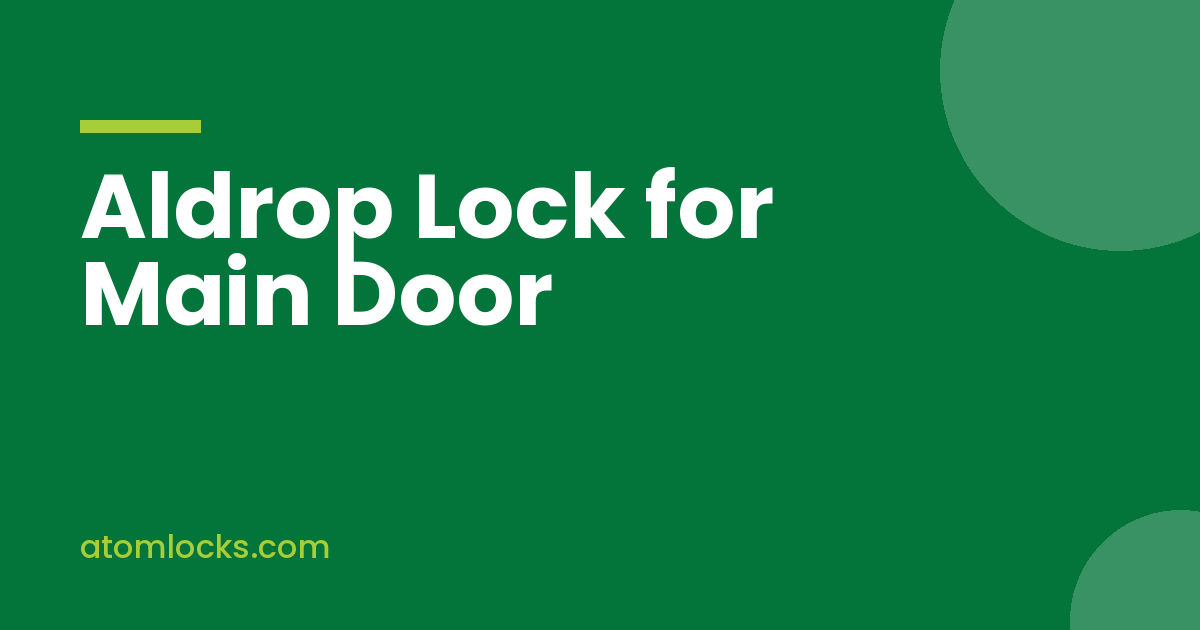 Aldrop Lock for Main Door and How to Choose One That Actually Holds